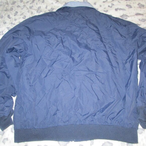LL Bean Mens Blue Nylon Bomber Jacket Size Medium - Picture 7 of 7